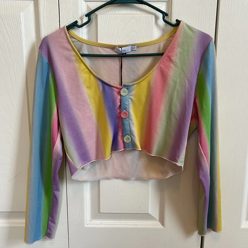 NWT Onia Layla Shimmer Crop Top - Picture 6 of 10